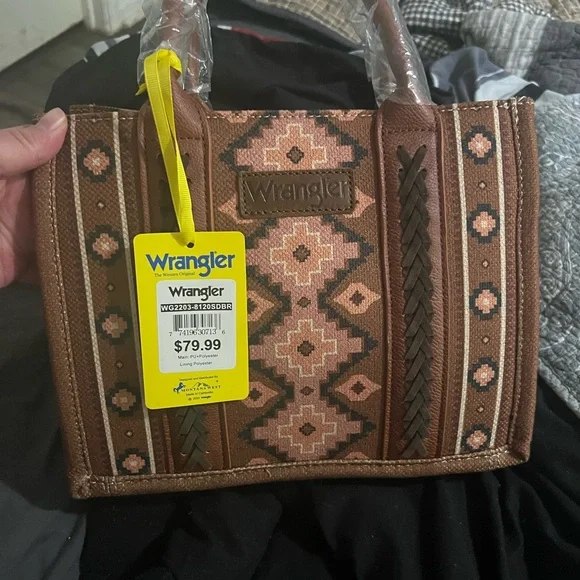 NWT - Wrangler Bohemian Patterned Handbag with Brown Accents - Picture 5 of 5